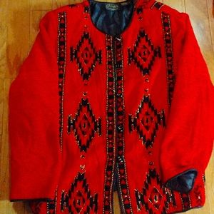 Vintage Julia Kim Aztec design lined jacket